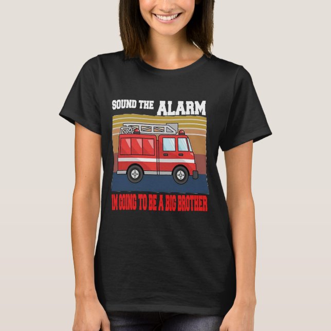 Kinder Ich werde ein großer Bruder Fireruckbaby T-Shirt (Vorderseite)