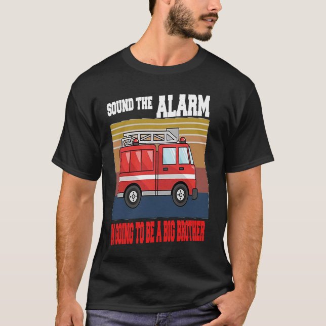 Kinder Ich werde ein großer Bruder Fireruckbaby T-Shirt (Vorderseite)