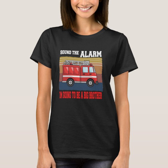 Kinder Ich werde ein großer Bruder Fireruckbaby T-Shirt (Vorderseite)
