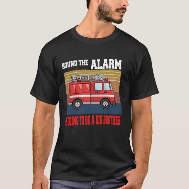 Kinder Ich werde ein großer Bruder Fireruckbaby T-Shirt (Vorderseite)