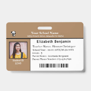Kinder-ID-Identifikationskarte Schüler-Schulabzeic Ausweis