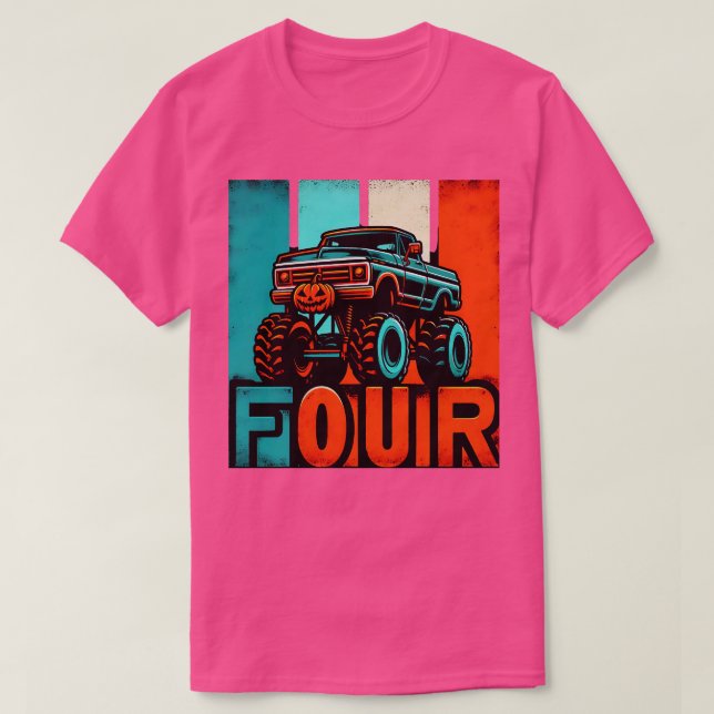 Kinder im 4. Lebensjahr So Roll ich Monster Truck  T-Shirt (Design vorne)