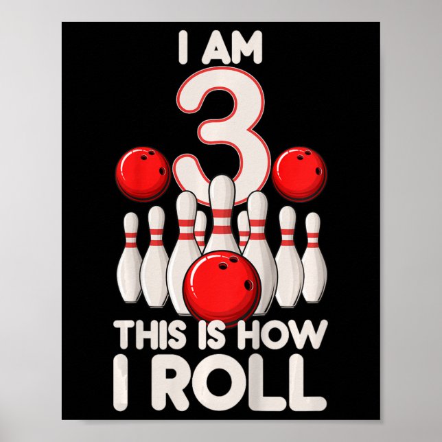 Kinder im Alter von 3 Jahren Bowling Party 3. Gebu Poster (Vorne)