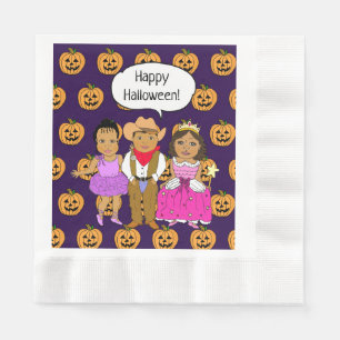 Kinder im Halloween-Party der Kostüme Serviette