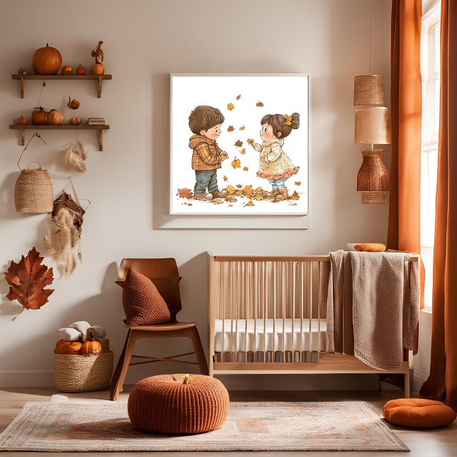 Kinder im Herbst Leinwanddruck (Von Creator hochgeladen)
