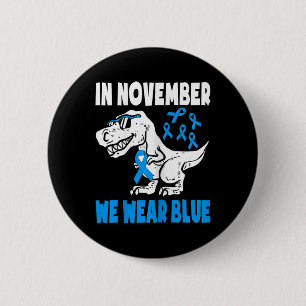 Kinder im November Wir tragen blaues Diabetes. Button