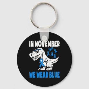 Kinder im November Wir tragen blaues Diabetes. Schlüsselanhänger