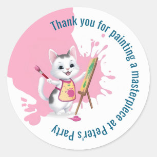 Kinder im Party malen Party Runder Aufkleber