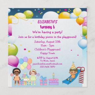 Kinder im Party Playground laden ein Einladung
