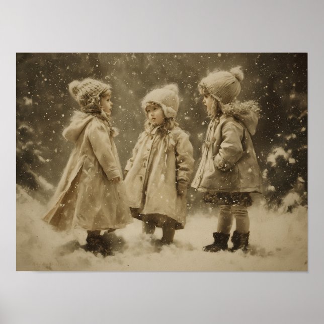 Kinder im Winter Poster (Vorne)