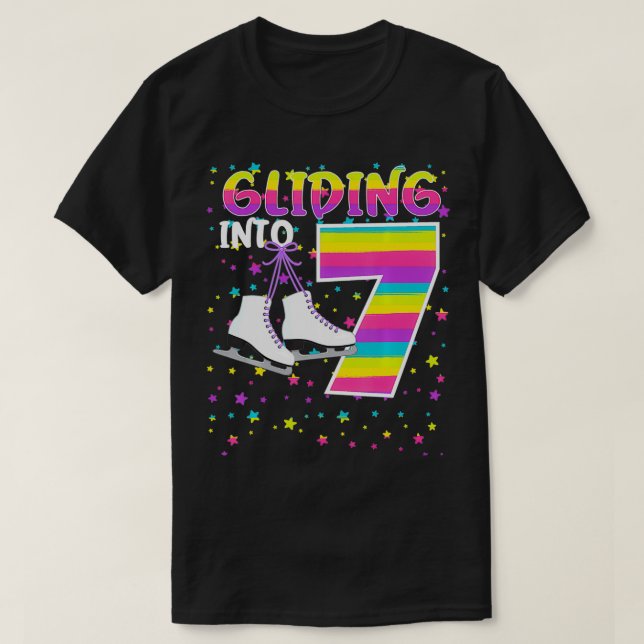 Kinder in 7 Jahren Let's Skate I m 7 Ice Sk T-Shirt (Design vorne)