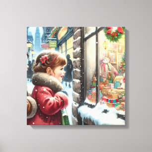 Kinder in den Weihnachtsfeiertag Leinwanddruck