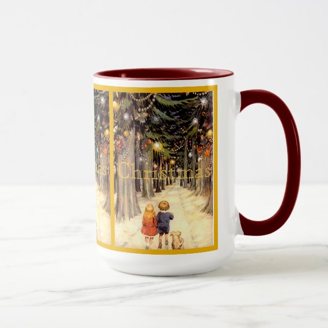Kinder in der Weihnachtslane-Tasse Tasse (Rechts)