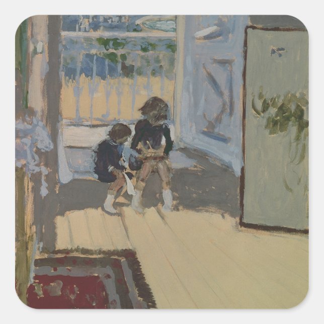 Kinder in einem Zimmer, 1893 Quadratischer Aufkleber (Vorderseite)