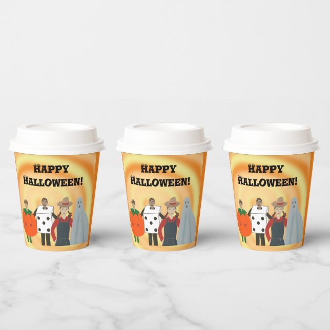 Kinder in Kostümen, Halloween-Papiertassen Pappbecher (Multi)