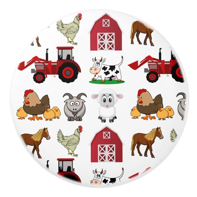 Kinder in landwirtschaftlichen Betrieben Keramikknauf (Vorderseite)
