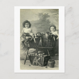 Kinder in Pflanzenkörben 1906 Vintag Postkarte