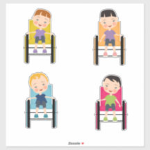 Kinder in Rollstuhlaufklebern 4