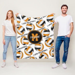 Kinder in schwarz-orangefarbenen Lieben Fleecedecke