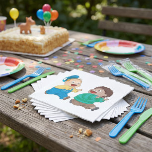 Kinder jagen Servietten