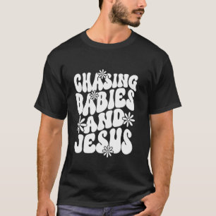 Kinder jagen und Jesus religiös Christlich T-Shirt