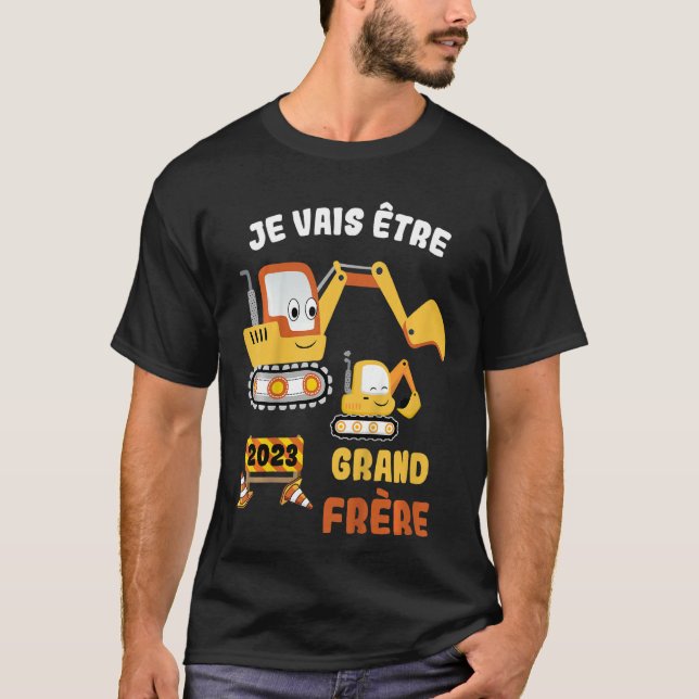 Kinder Je vais être grand frère 2023 Schwangerscha T-Shirt (Vorderseite)