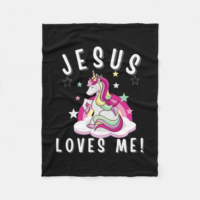 Kinder Jesus Liebe Ich Christliche Mädchen Einhorn Fleecedecke (Vorderseite)
