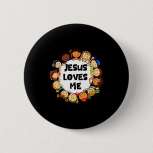 Kinder Jesus liebt mich süße christliche Glaubens  Button