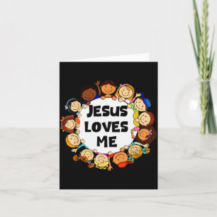 Kinder Jesus liebt mich süße christliche Glaubens  Karte