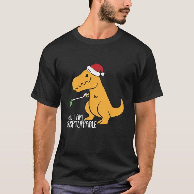 Kinder jetzt im unaufhaltsamen Rex Weihnachtsjunge T-Shirt (Vorderseite)