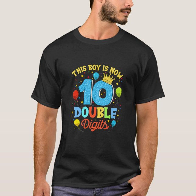 Kinder Junge 10 Jahre alt Doppelstunde 10. Geburts T-Shirt (Vorderseite)