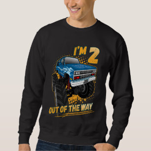 Kinder Junge 2 Jahre Altes Monster LKW 2. Geburtst Sweatshirt