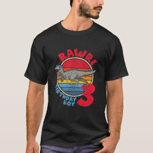 Kinder Junge 3. Geburtstag I Rawr! Velociraptor I T-Shirt