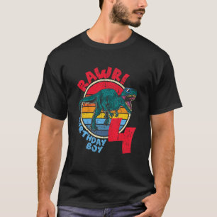Kinder Junge 4. Geburtstag I Rawr Tyrannosaurus Re T-Shirt