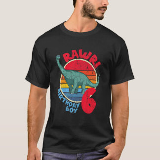 Kinder Junge 6. Geburtstag ich Rawr! Brachiosaurus T-Shirt