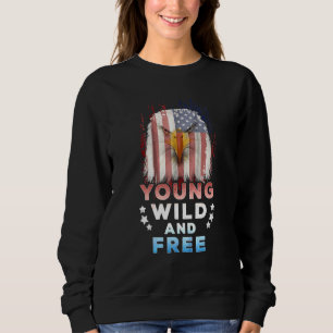 Kinder Junge wilde Amerikaner Patriotik 4. Juli Sweatshirt