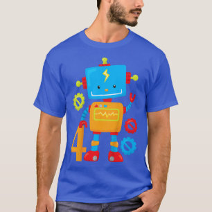Kinder Jungen 4. Geburtstag Geschenk Niedlicher Ro T-Shirt