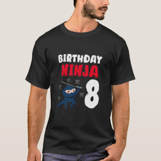 Kinder Jungen 8. Geburtstag 8 Jahre alt Ninja 8. G T-Shirt