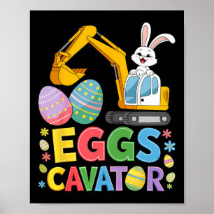 Kinder Jungen Eggscavator Ostereier Jagd Bau Poster