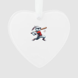 Kinder Jungen Glückliches Ostern Hase spielt Baseb Ornament