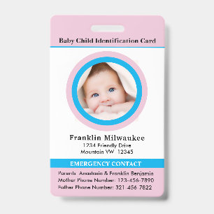 Kinder-Jungen-Mädchen-Foto-ID-Ausweis Ausweis