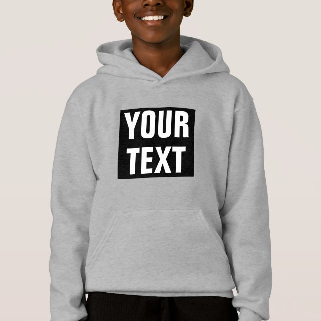 Kinder Jungen Moderne, trendige Vorlage anpassbar Hoodie (Vorderseite)