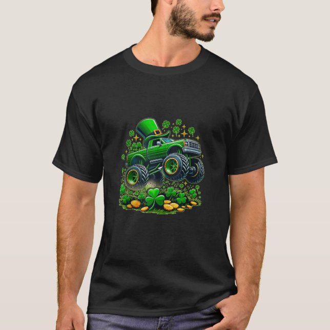 Kinder Jungen St Patricks Day Kleinkind Lucky Mons T-Shirt (Vorderseite)