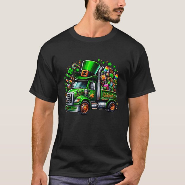 Kinder Jungen St Patricks Day Kleinkind Lucky Mons T-Shirt (Vorderseite)
