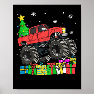 Kinder Jungen Weihnachten Monster Truck Kinder Fro Poster
