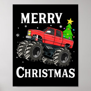 Kinder Jungen Weihnachten Monster Truck Kinder Fro Poster