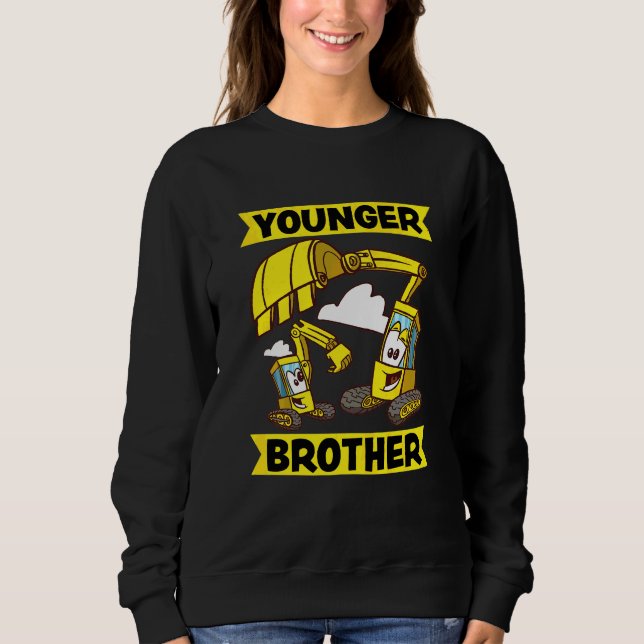 Kinder jüngerer Bruder 2023 Bagger Baggermaschine  Sweatshirt (Vorderseite)