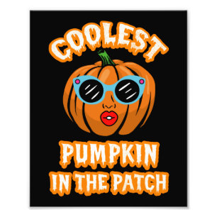 Kinder Kältester Kürbis Auf Der Patch Halloween Ki Fotodruck