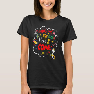 Kinder kehren zur Schule zurück, Achtung 4. Klasse T-Shirt
