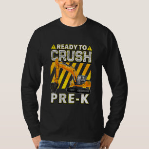 Kinder kehren zur Schule zurück  Bagger bereit, Vo T-Shirt
